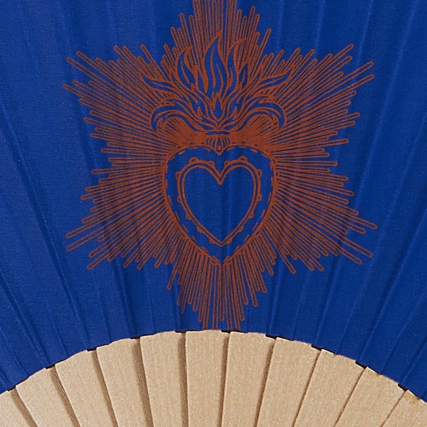 Hand fan EX VOTO bleu