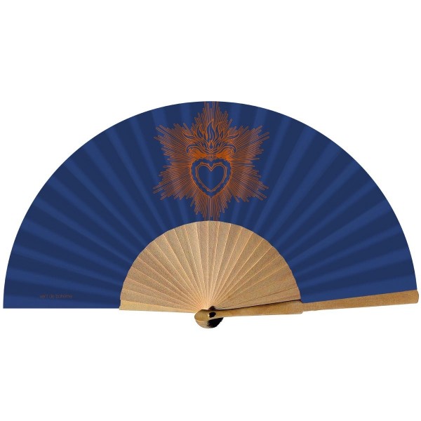 Hand fan EX VOTO bleu