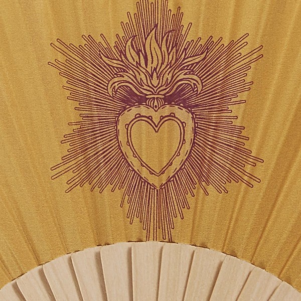 Hand fan EX VOTO jaune