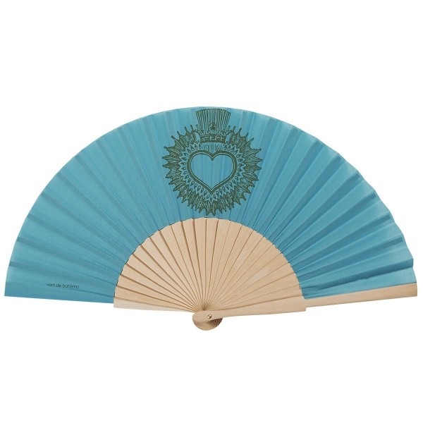 Hand fan AMA turquoise