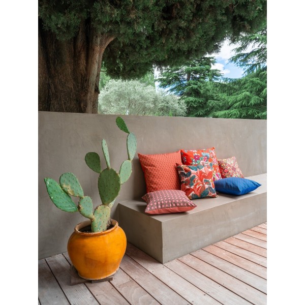 Outdoor cushion cover LOTUS bleu 45x45