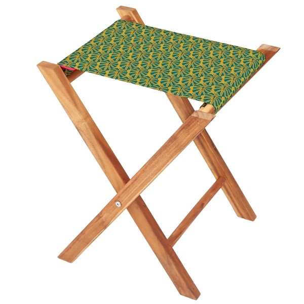 Wooden folding stool MOOREA jaune