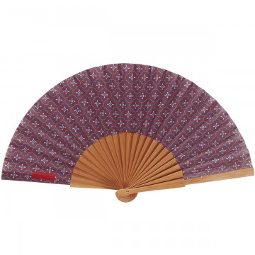 Hand fan LOTUS red