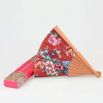 Hand fan SHANTI orange 2