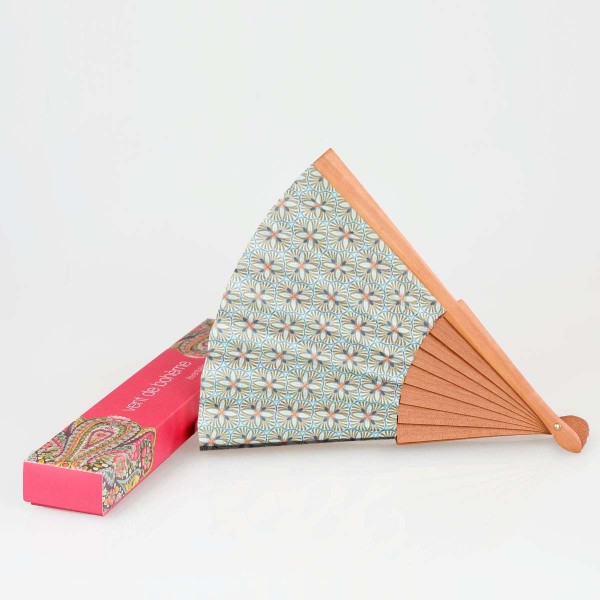 Hand fan LOTUS lagoon