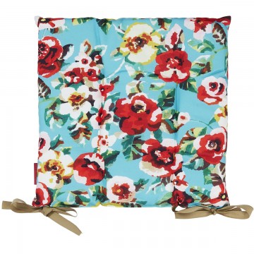Chair pad RITA turquoise 37x37