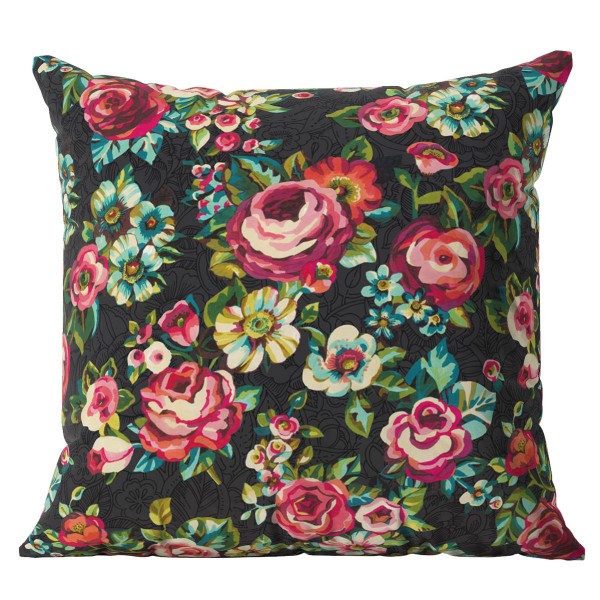 Housse de coussin velours DEVI noir