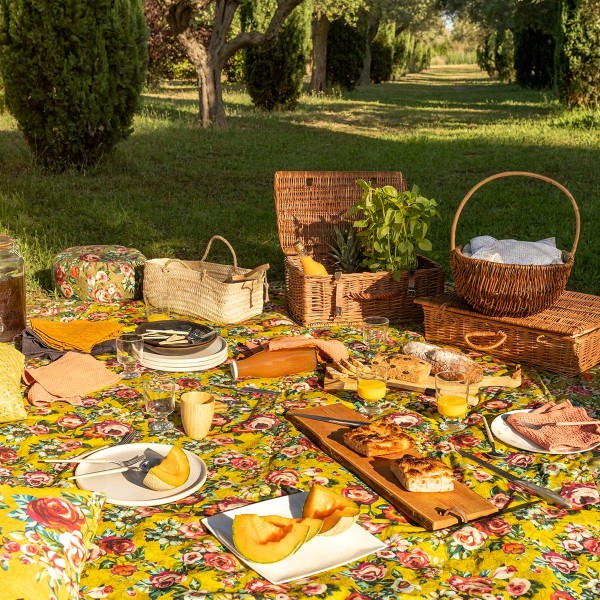 Mantel de algodón amarillo devi
