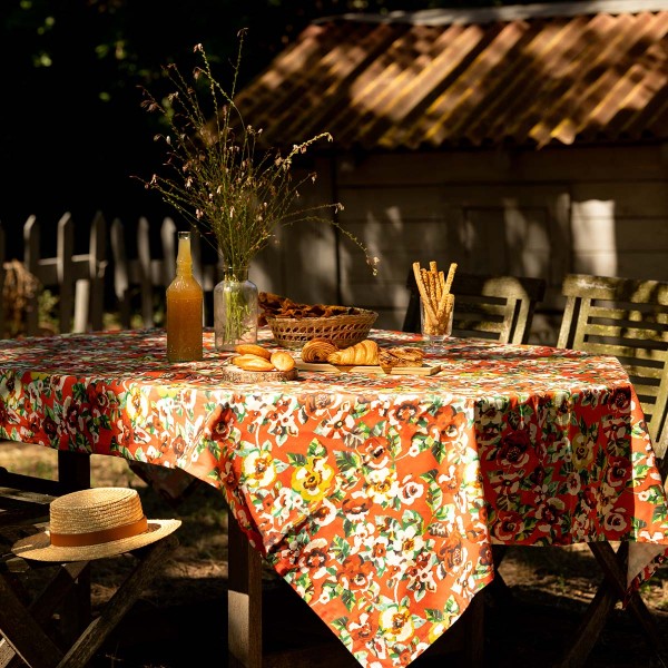 Cotton tablecloth RITA red 140x235