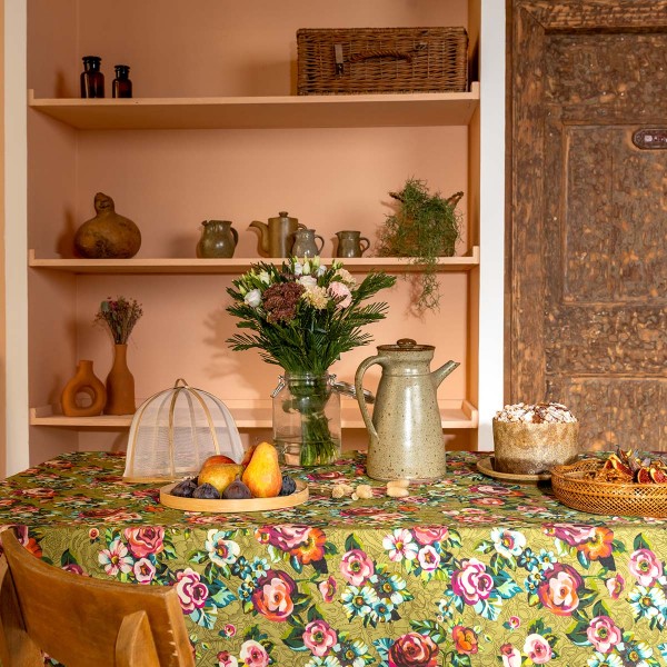 Cotton tablecloth DEVI brown 140x235