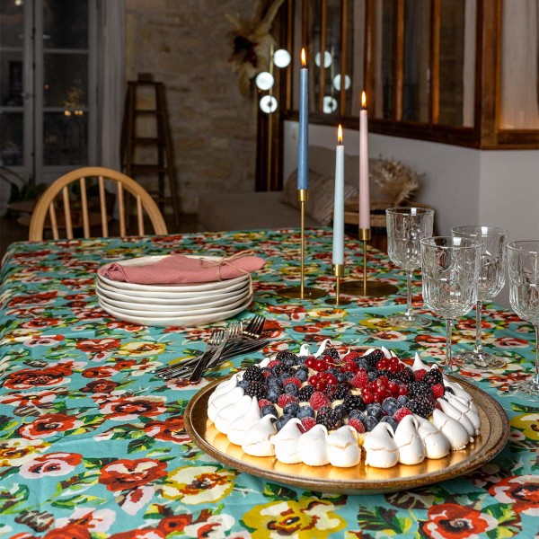 Cotton tablecloth RITA blue 140x235