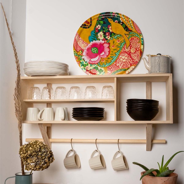 Wooden tray PAJARO Ø46cm