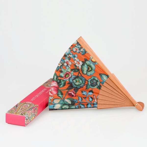 Hand fan NILA orange