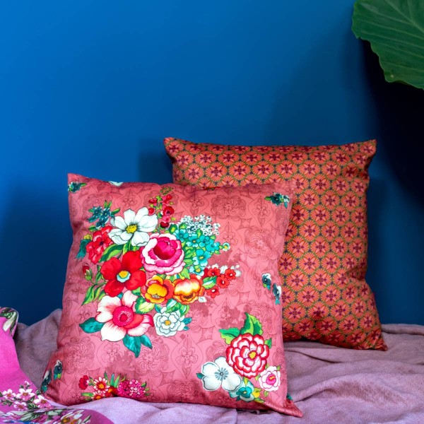 Housse de coussin velours HANAMI rose