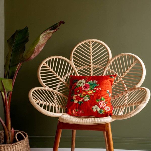 Housse de coussin velours HANAMI orange