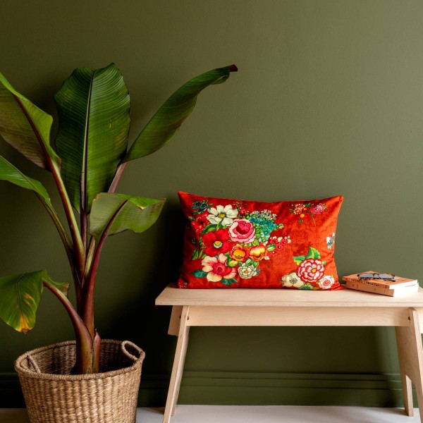 Housse de coussin velours HANAMI orange
