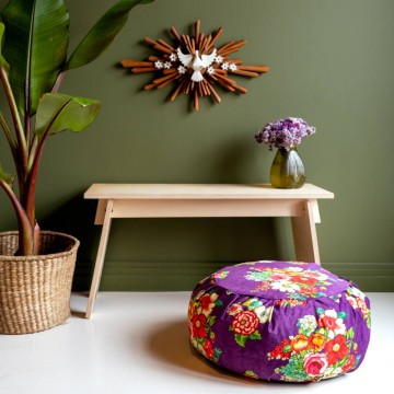 Round velvet ottoman HANAMI... 2