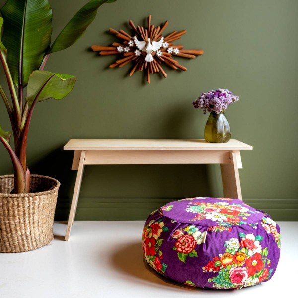 POUF rotondo Velvet Hanami viola