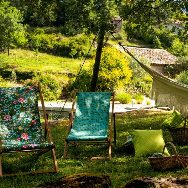Deckchair canvas ZANZIBAR blue