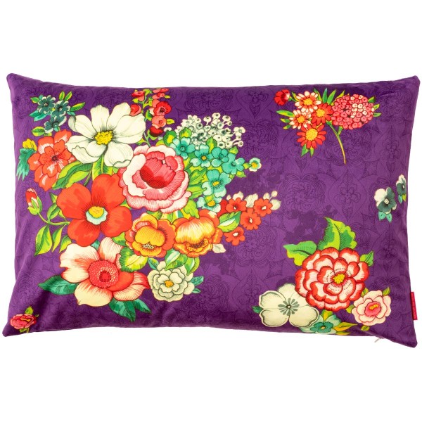 Housse de coussin velours HANAMI violet