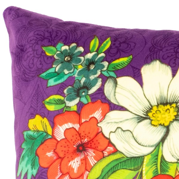 Velvet cushion cover HANAMI purple 40x60