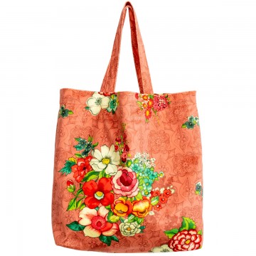Tote bag velours HANAMI rose