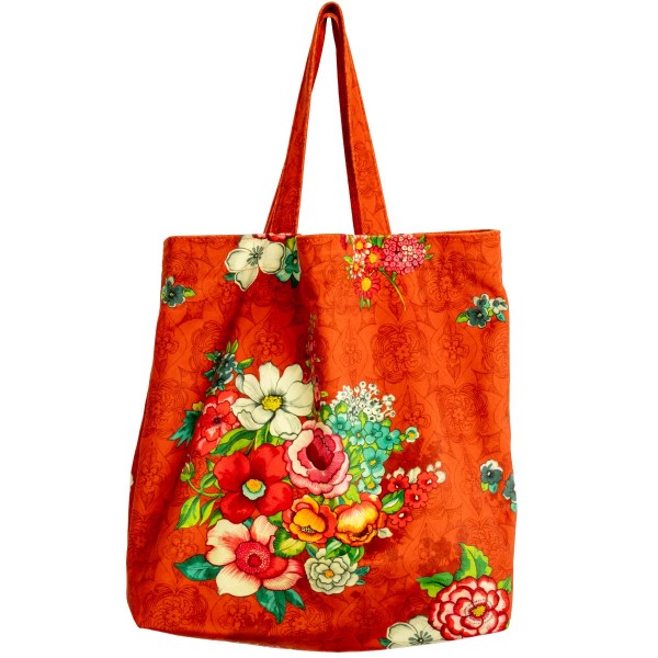Borsa tote in velluto HANAMI arancione