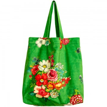 Tote bag velours HANAMI vert