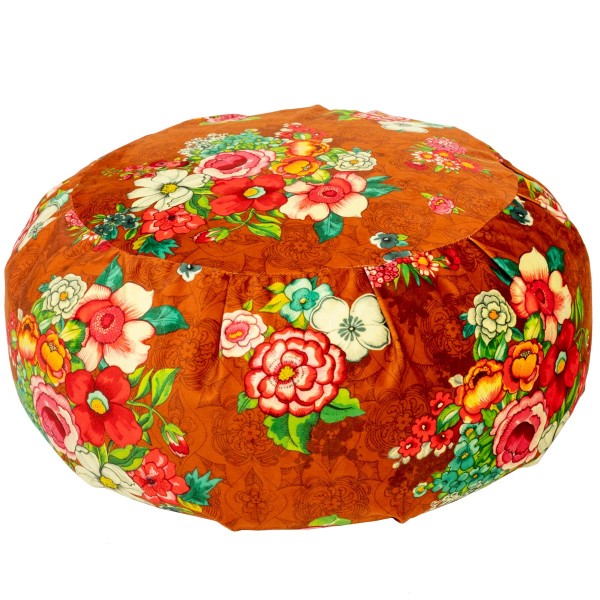 Pouf rond velours HANAMI canelle