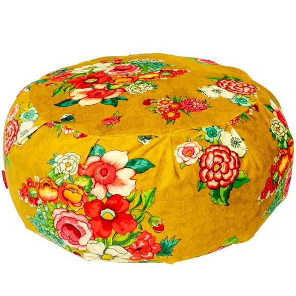 Pouf rond velours HANAMI safran