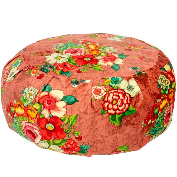Pouf rond velours HANAMI rose