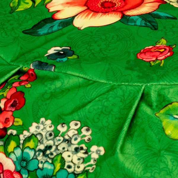Pouf rotondo in velluto HANAMI verde