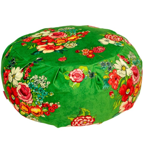 Pouf rotondo in velluto hanami verde