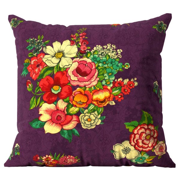 Housse de coussin velours HANAMI violet