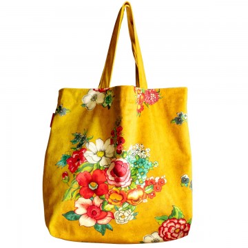 Tote bag velours HANAMI safran