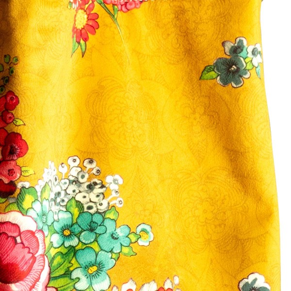 Velvet tote bag HANAMI safran