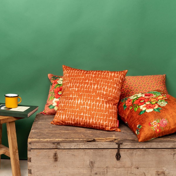Velvet cushion cover ZANZIBAR canelle...