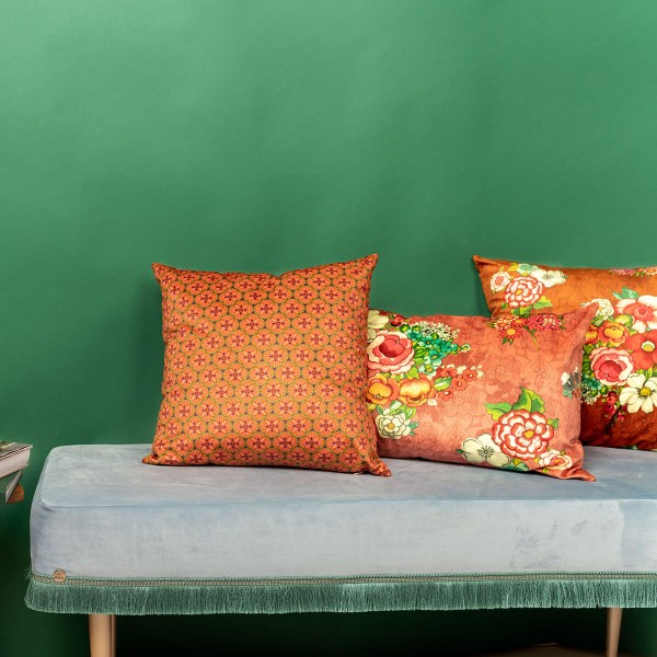 Housse de coussin velours LOTUS rose