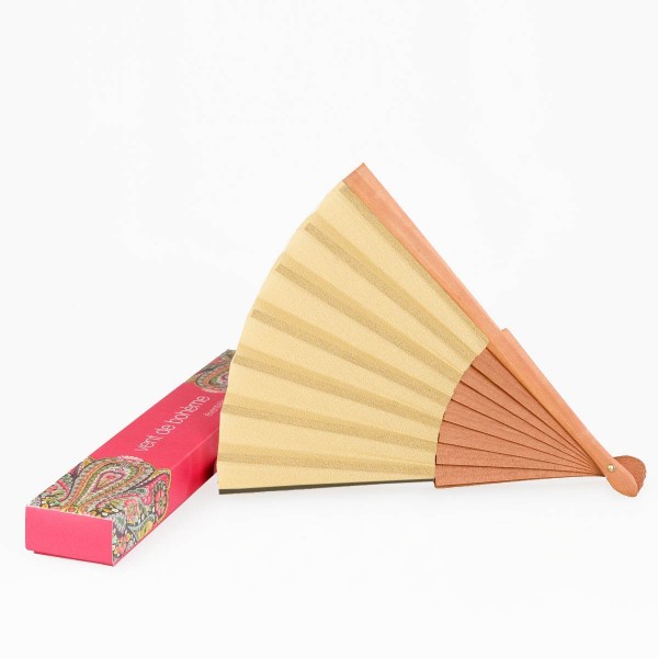Hand fan HOLY yellow