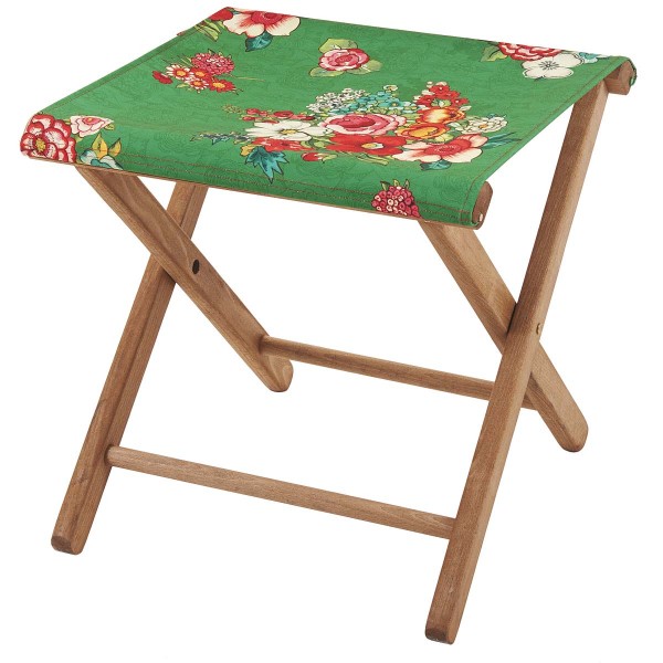 Wooden folding stool HANAMI green