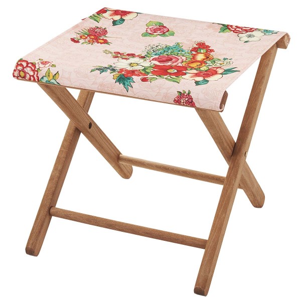 Wooden folding stool HANAMI nude