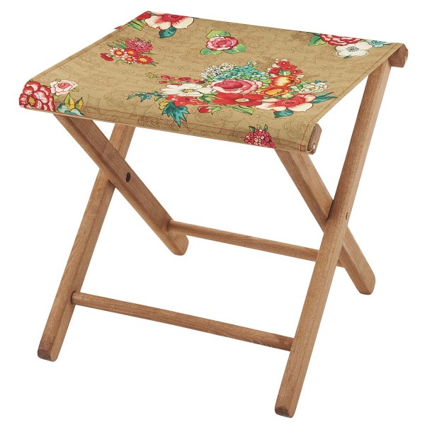 Wooden folding stool HANAMI brown