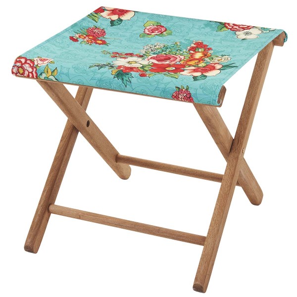 Wooden folding stool HANAMI turquoise