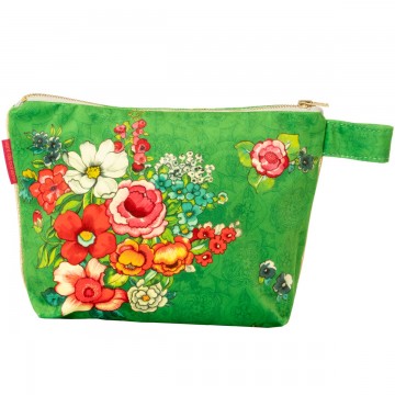Velvet pouch HANAMI green...