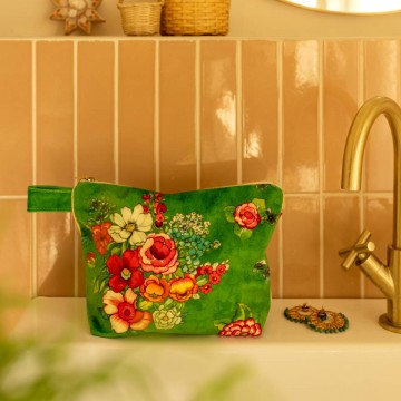 Velvet pouch HANAMI green... 2