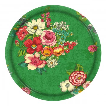 Wooden tray HANAMI green Ø46cm