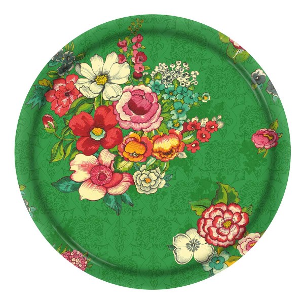 Bandeja redonda HANAMI verde Ø46cm
