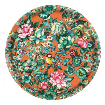 Wooden tray NILA orange Ø46cm