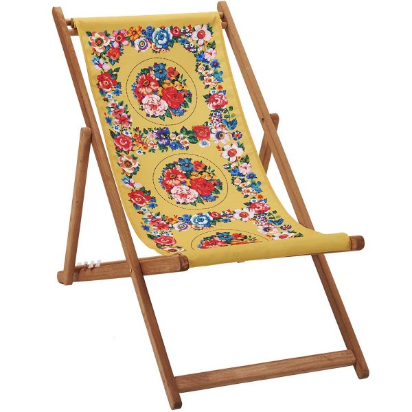 Deckchair canvas HOLY yellow