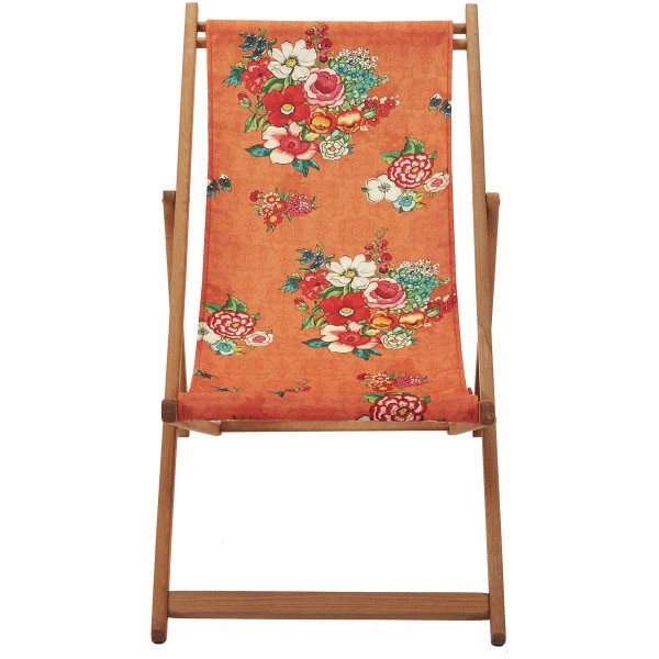 Beech Wood Deckchair HANAMI orange